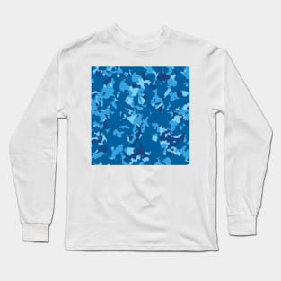 Camo Blue Tight Camo Print Long Sleeve T-Shirt